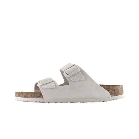 Birkenstock Arizona Soft Footbed Suede Antique White