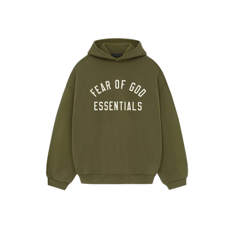Fear of God Essentials Fleece Hoodie FW24 'Military'