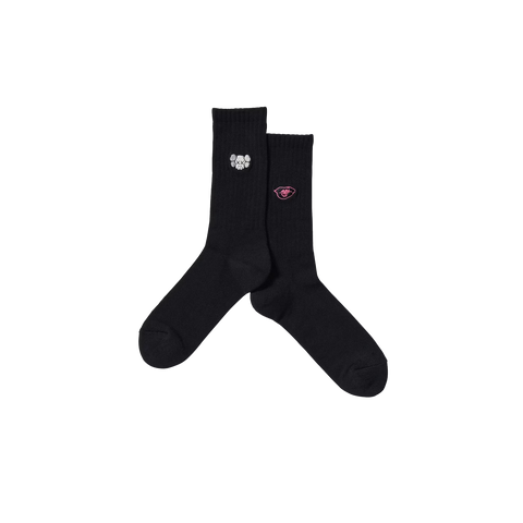 KAWS x Uniqlo x Warhol Lips Socks Black