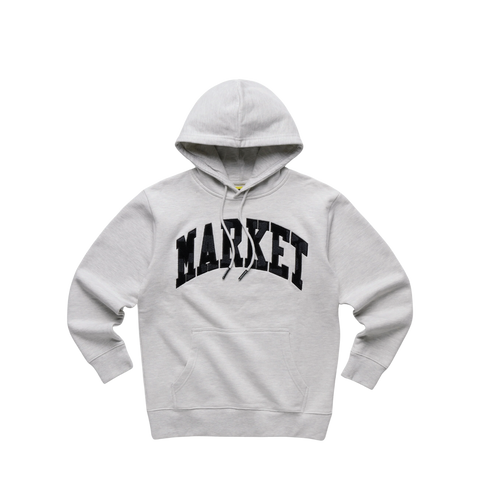Market Studios Chess Club Applique Fleece Hoodie Grey