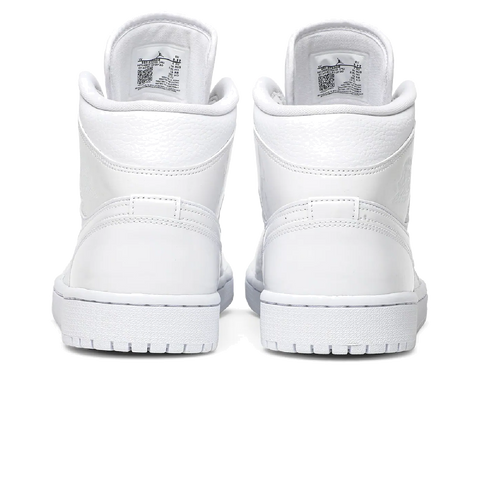 Jordan 1 Mid Triple White Patent Swoosh (Women's)