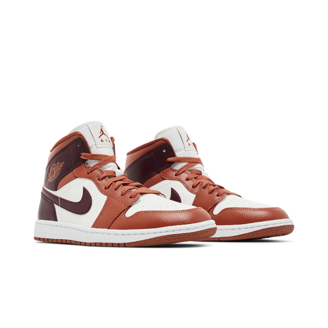 Jordan 1 Mid Dusty Peach Night Maroon (Women's)