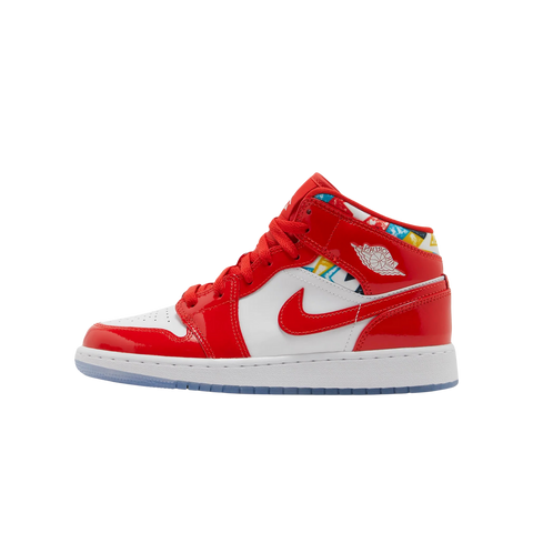 Jordan 1 Mid Barcelona Sweater Red Patent (GS)