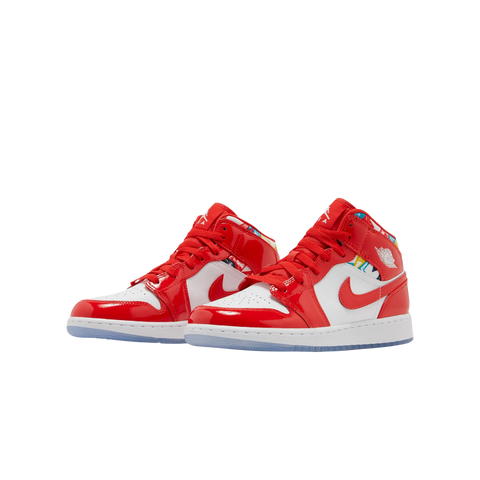 Jordan 1 Mid Barcelona Sweater Red Patent (GS)