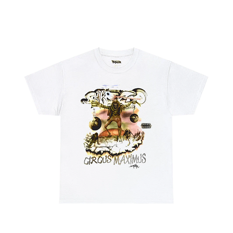 Cactus Jack by Travis Scott Utopia Tour Skitzo Circus Maximus Tee White