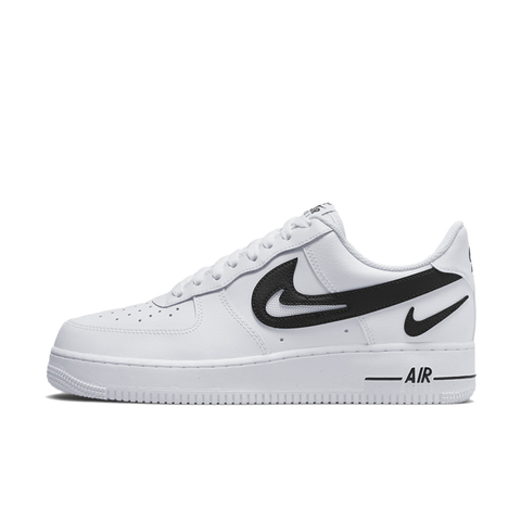 Nike Air Force 1 Low Cut Out Swoosh White Black (GS)