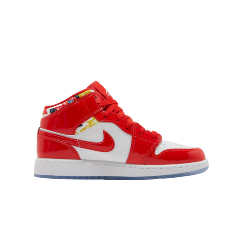 Jordan 1 Mid Barcelona Sweater Red Patent (GS)