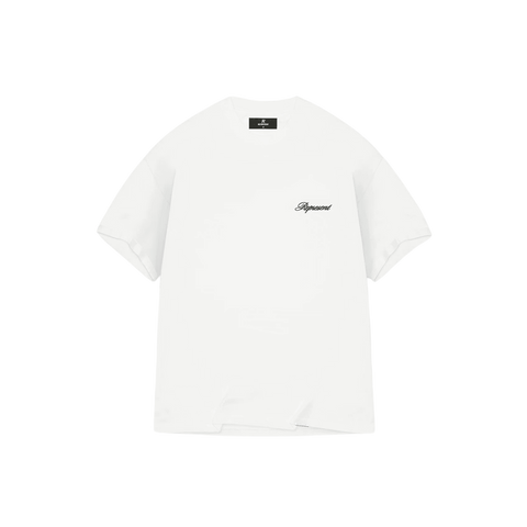 Represent Script Logo T-Shirt - Flat White