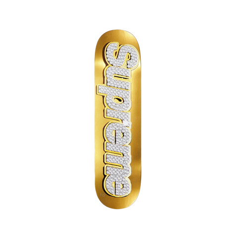 Supreme Bling Box Logo Skateboard Deck Gold
